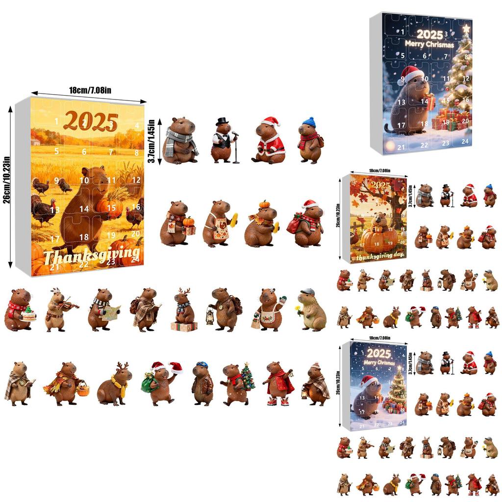 Weihnachtsmurmeltier-Themen-Flachanhänger-Kalender mit Acrylkomponenten zur festlichen Dekoration