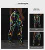 New Luminous High-Waist Yoga Pants - European & American Peach Print Sports Leggings for Women
