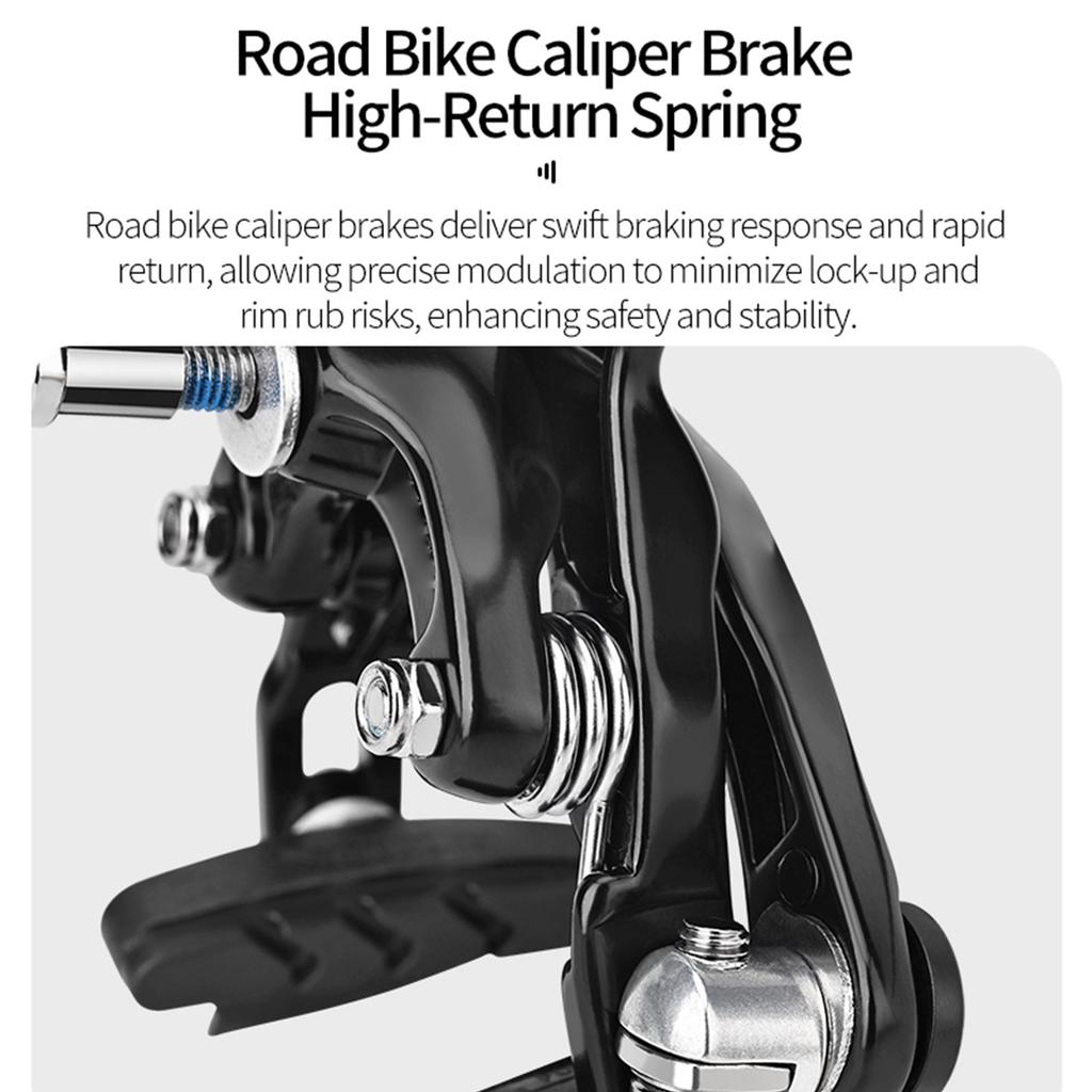 Road Bike Brake Caliper Lightweight Aluminum Dual Pivot Rim Brake for 700C Bicycle High Rigidity Quick Response Single