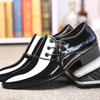 Patent Leather Glossy Large Size Men's Leather Shoes White Business Formal Leather Shoes