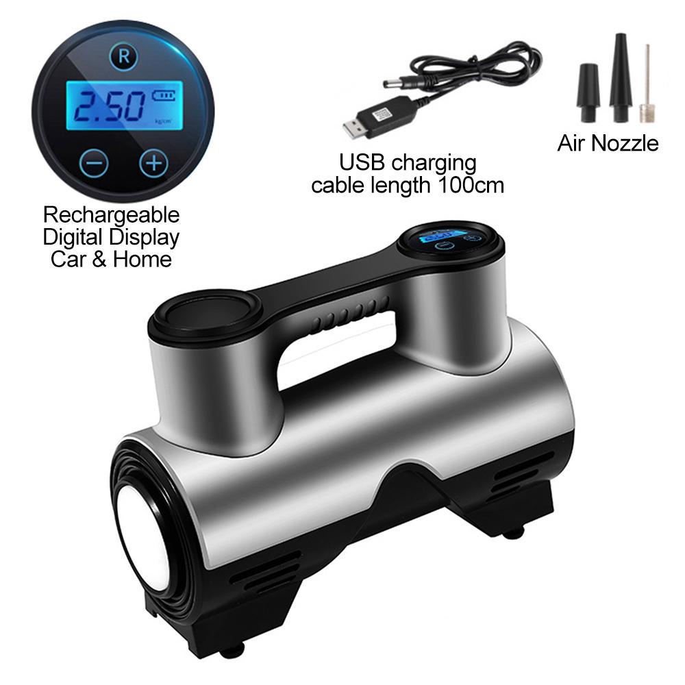 

Digital Car Tire Inflator Portable Air Compressor Car Air Pump Tire Pump with LED Light Auto Off 3 Nozzle Air