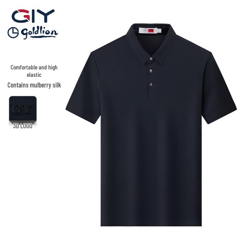 Goldlion Men s Cloud Soft Mulberry Silk Blend Polo T-Shirt 3XL
