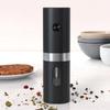 Electric Black Pepper Grinder, Automatic Adjustable Coarseness Salt and Pepper Mill Battery Operated Refillable Stainless Steel