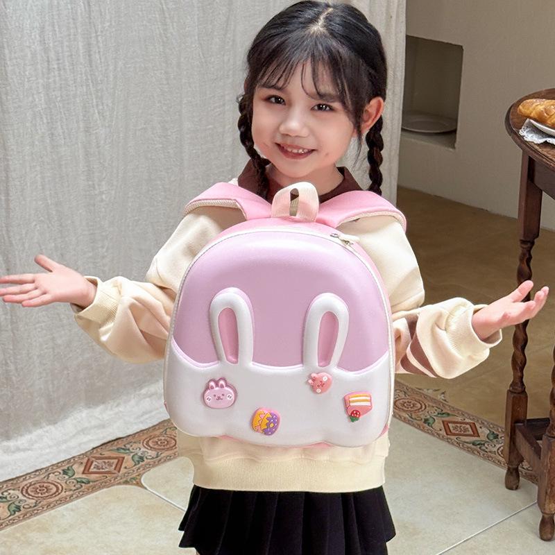 2024 Luminous Cartoon Rabbit Kids' Backpack - Cute Eggshell Design for Boys & Girls