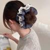 Korean Brown Plaid Lace Four-layer Large Intestine Hair Band Women's Hair Tied Ball Head Hair Rope Headrope Hair Accessories