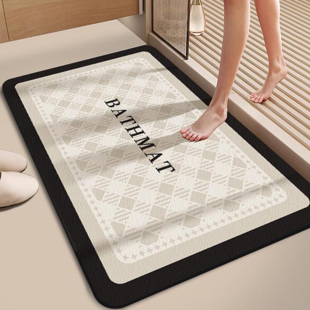 Simple Printing Bathroom Thickening Mat Bath Non-slip Carpets In Wash Basin Bathtub Side Floor Rug Shower Room Doormat Memory Foam 3D Pad
