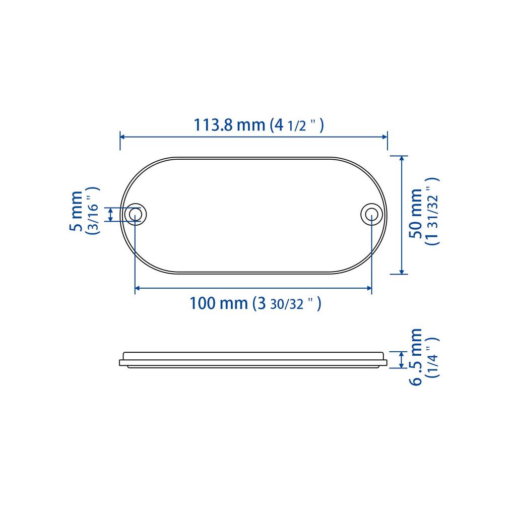MFC PRO Night Safety Warning Red Oval 114x50mm Reflector Sticker Pack of 2 Car Truck Trailer Bus Reflector