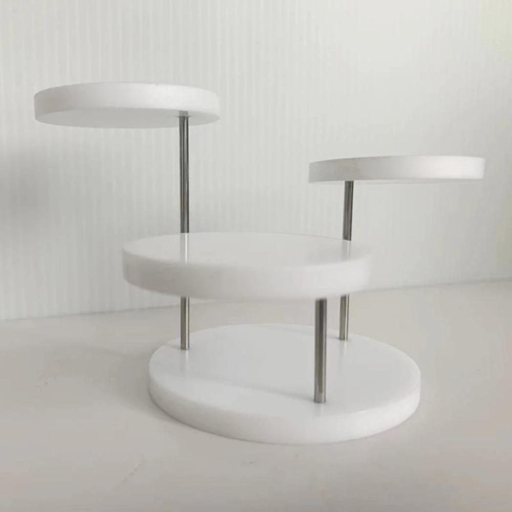 3 Layers Jewelry Display Stand Round Rings Earrings Selling Rack Mini Figurines