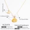 18K Gold Platinierte Schmetterling & Herz Kreuz Edelstahl Halskette für Damen