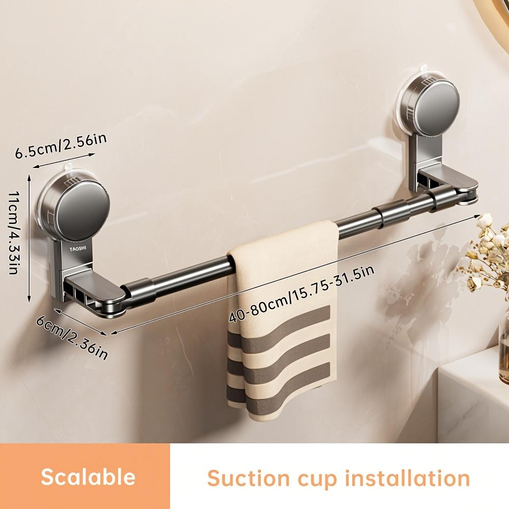 Retractable Towel Rack with Suction Cups That Leaves No Holes Or Marks, a Storage Rack for Kitchen Pot Lids , Made of Aluminum