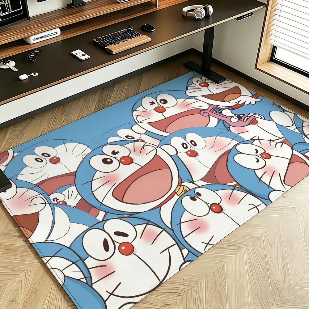 anime D-DORAEMON Floor Mat Soft Flannel Floor Mat Suitable for Entryways, Living Rooms, Bedrooms, and Bathrooms