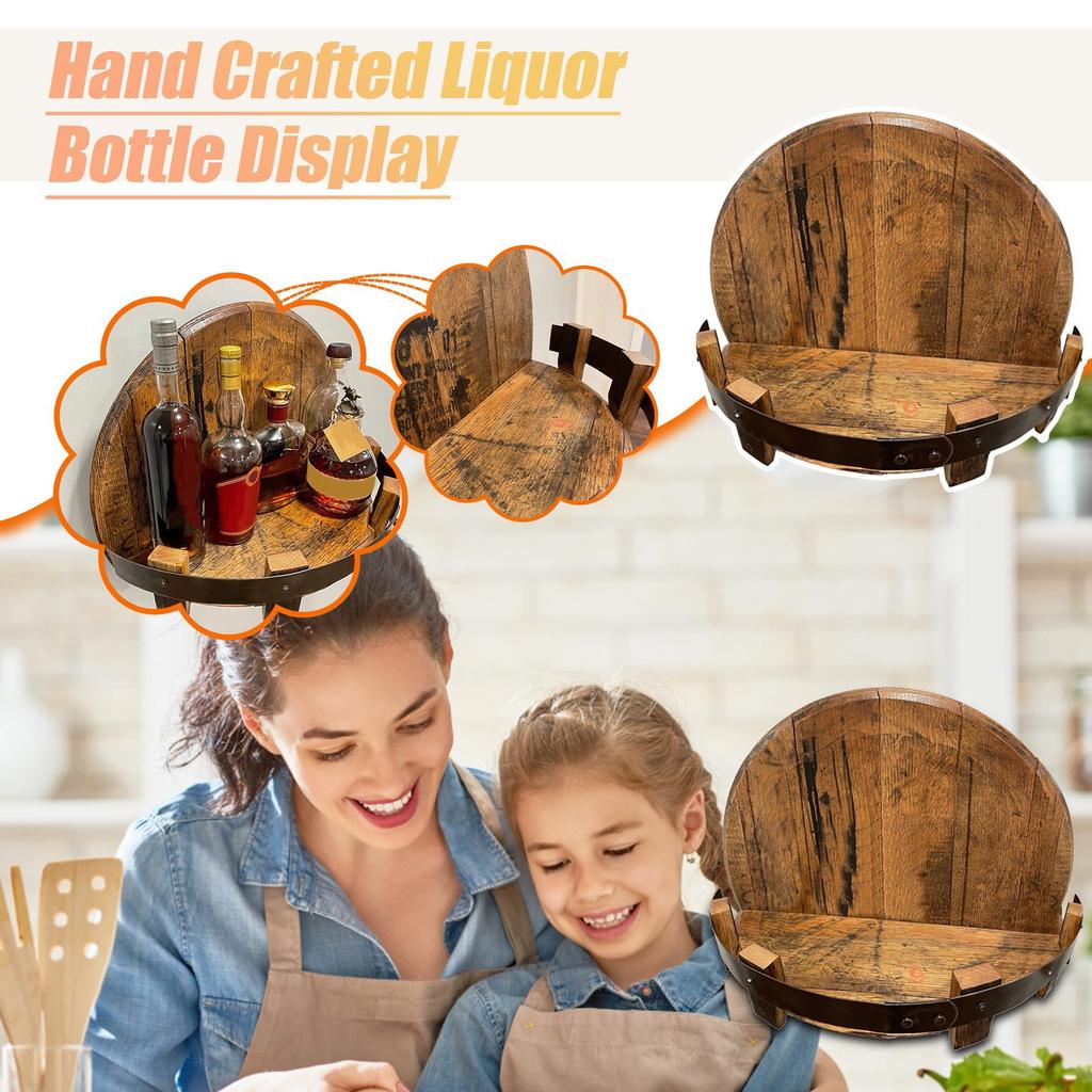 Hand Crafted Liquor Bottle Display Wall Mounted Wine Racks Hanging Home Room Living Room Kitchen Decor Display Rack