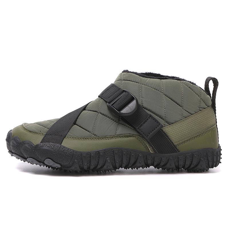 Wasserdichte, fleecegefütterte Fünffinger-Baumwoll-Schneestiefel: Rutschfeste, Verschleißfeste Unisex-Outdoor-Schuhe