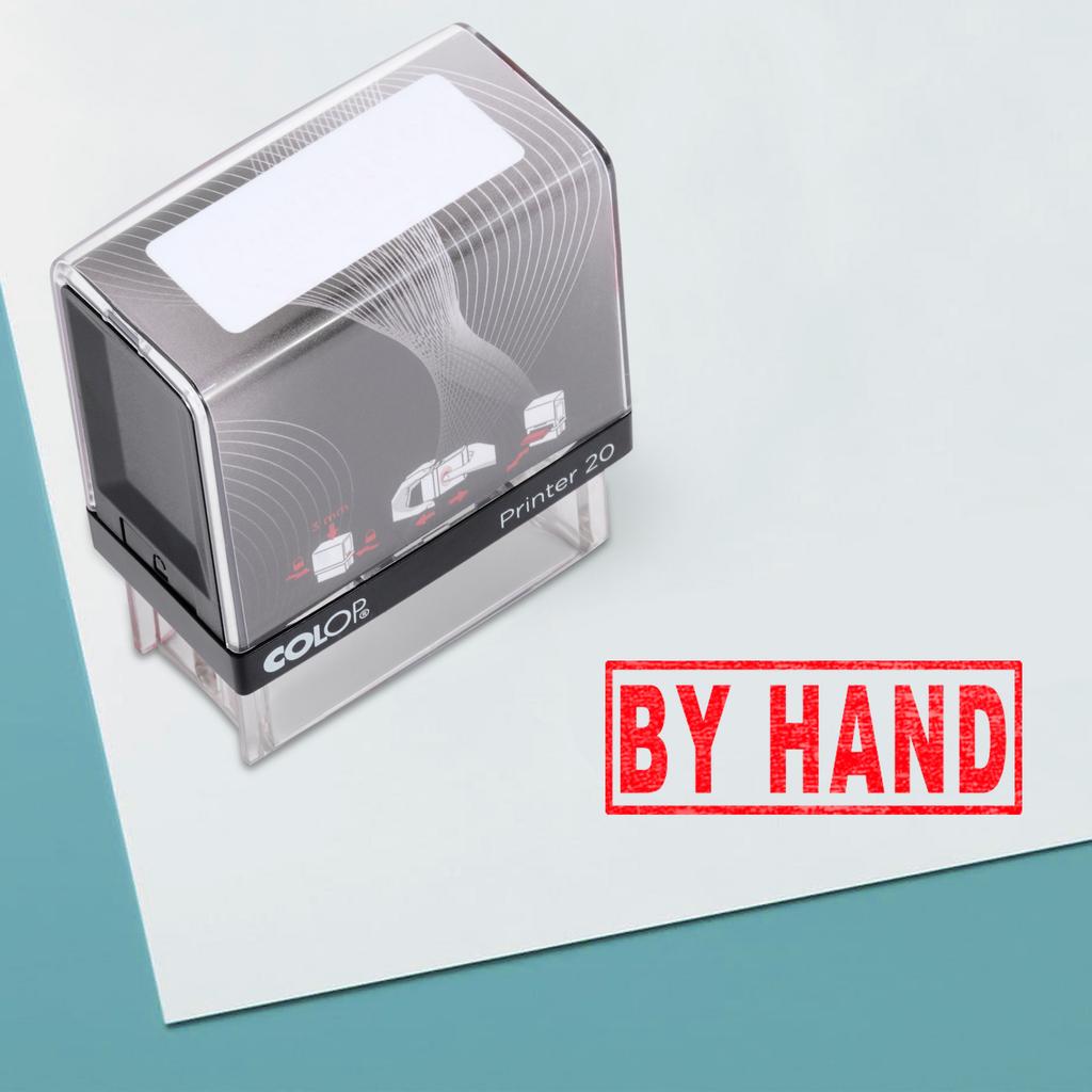 Printtoo Self Inking Rubber Stamp - Pre-Inked Office Stamp - Stationary Stamp - COLOP P20 Mini Stamper - Business Stamp - Red Ink