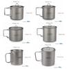 Ultralehký titanový hrnek Outdoor Přenosný Kempingový Piknikový Hrnky na vodu se sklopnou rukojetí 300ml / 350ml / 450ml / 550ml / 650ml