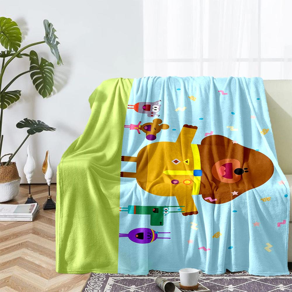 Hey Duggee Theme Printed Blanket - Perfect for Couch, Bed, Travel & Outdoor Use | Machine Washable, Cozy & Durable.