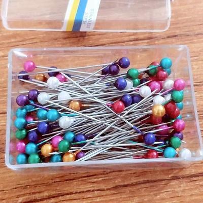 600PCS/BOX Multicolor Quilting Pins Round Head Straight Push Straight Pins DIY Professional Corsage Stick Pin Dressmaking