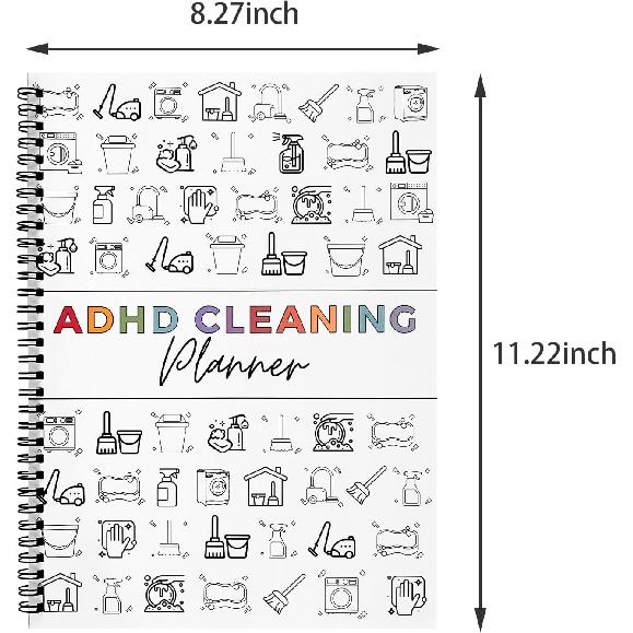 ADHD Cleaning and Organizing Planner with Pen - Daily Undated Cleaning Checklist for ADHD Brain | Tackle Mess & Relieve Overwhelm Family Cleaning