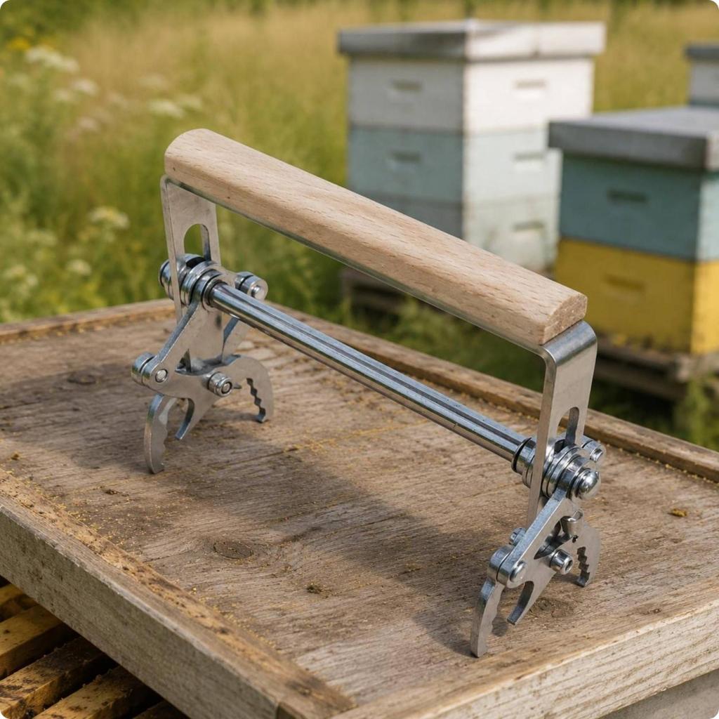Beehive Frame Lifting Clamp Wooden Handle Lifter Metal Body Apiary Tool for Beekeepers,