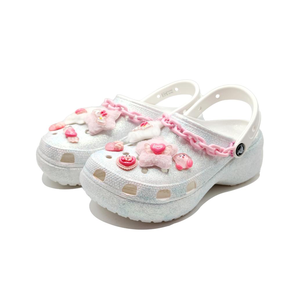 Crocs Classic Platform Clog EVA Fashion Personality Simple Classic Versatile Hole Shoes Unisex White