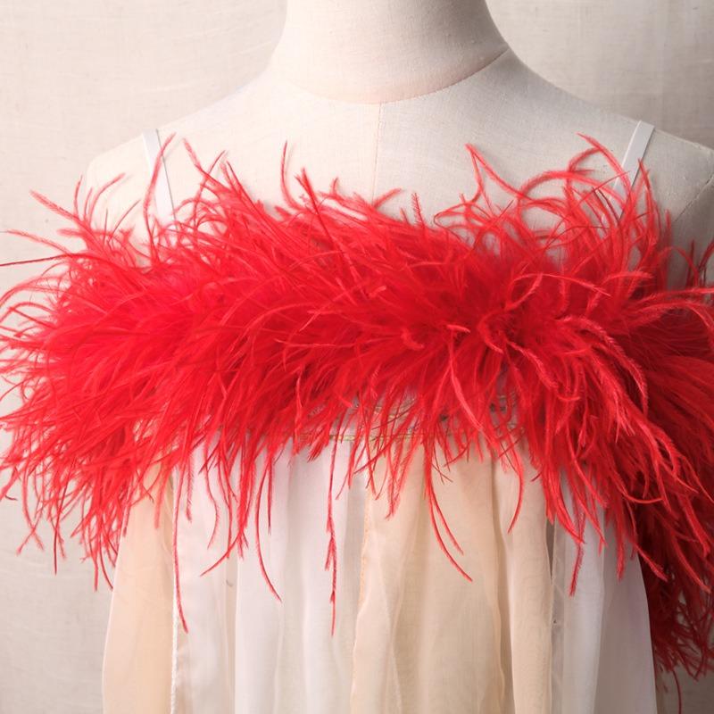 2 Meters Ostrich Feathers Boa Craft Accessories Plumas 6Ply Dress For Wedding Diy Feather Supplies Decoration The Table Crafts