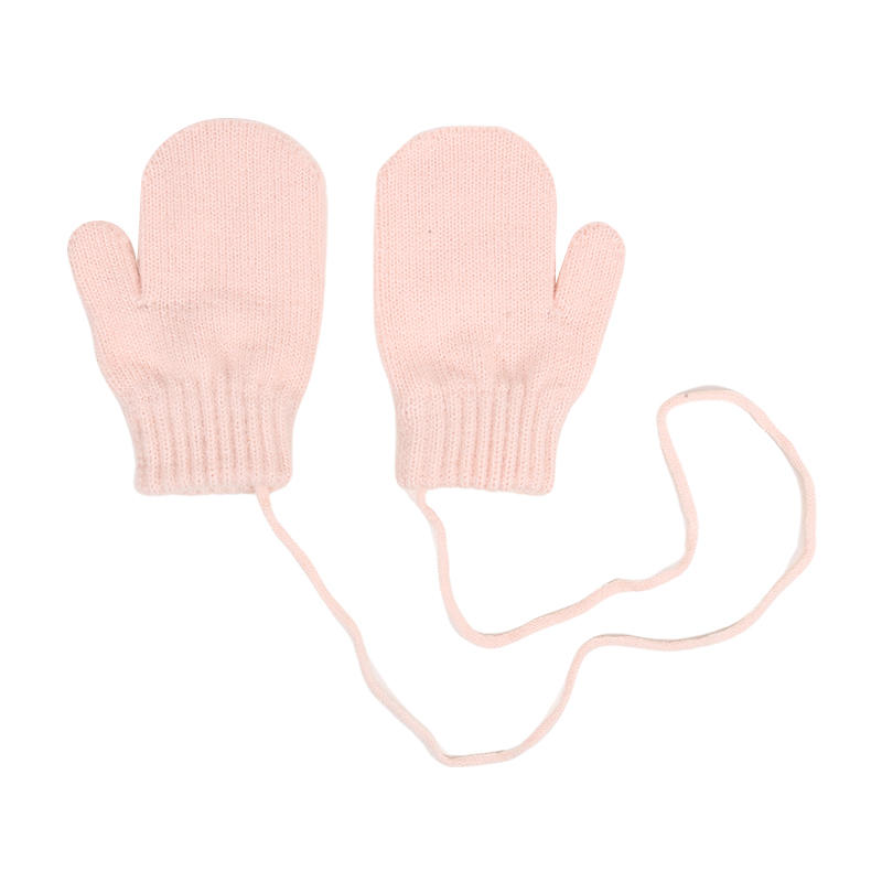 Baby Winter Outdoor Gloves Candy Color Halter Kids Mittens For Children Girls Boys Accessories Warm Knitted Kids Gloves 1-4Y