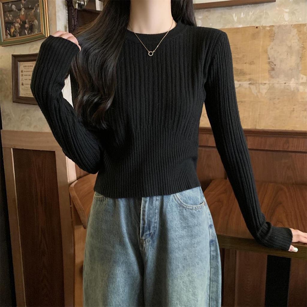 Base Knit Sweater for Women Knitted Sweater Inner Layer for Early Spring Top