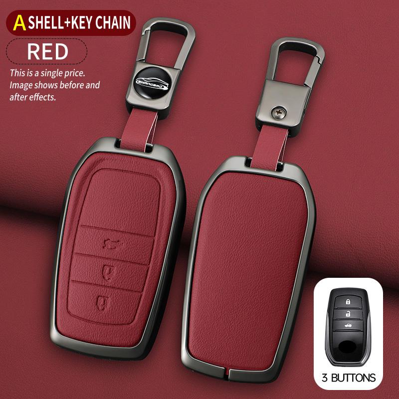 2 3 4 5 6 Buttons Car Key Case Cover For Toyota Gr Sport C-Hr Gazoo Rav4 Racing Mirai Avensis Zinc Alloy Keychain Accessories
