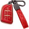 for Cadillac Key Fob Cover Soft TPU with Keychain Shell Full Protective Cover Remote Smart Key Fob Case Compatible with 2020-2023 Cadillac Escalade