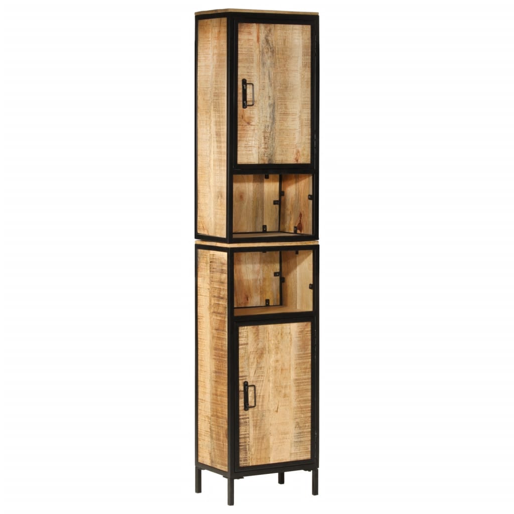 Bathroom Cabinet 40x27x180 cm Iron and Solid Mango Wood