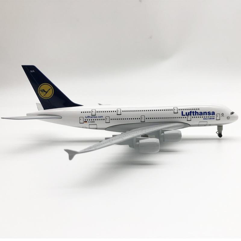 Germany Deutsche Lufthansa A380 Solid Metal Alloy Model Aircraft 20CM Simulation Model Aviation Model Toy Kit Toy Plane For