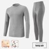 Men's 2025 Pure Cotton Mid-Neck Plush Base Layer Set - Autumn 280g Double-Brushed A-Class