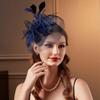 Luxury Small Top Hat Headband Elegant Wedding Head Hoop Feathers Mesh Headband  Stage Performance