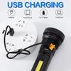 1PC Multi-function Solar LED Flashlight Outdoor Long Range Torch Emergency Power Bank LED Solar Flashlight olight torch