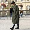 Men's Korean Style Long Woolen Windbreaker Coat