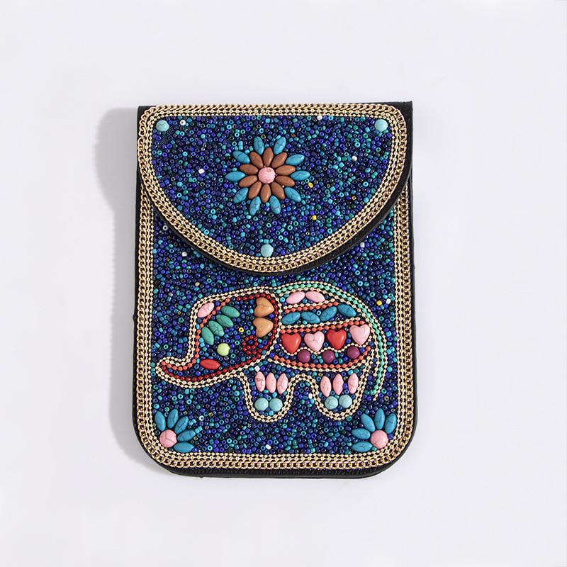 Bohemian Style Pu Flower Embellished Shoulder Bag With Magnet Closure For Daily Use