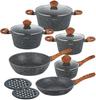 Set Of 12 Granite Cookware Klausberg Kb-7242 Granite Wood