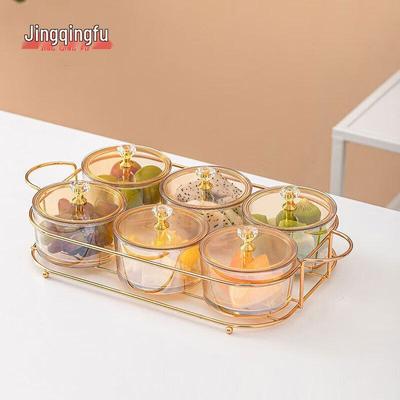 Стеклянная секционная тарелка для закусок и фруктов JingQingFu