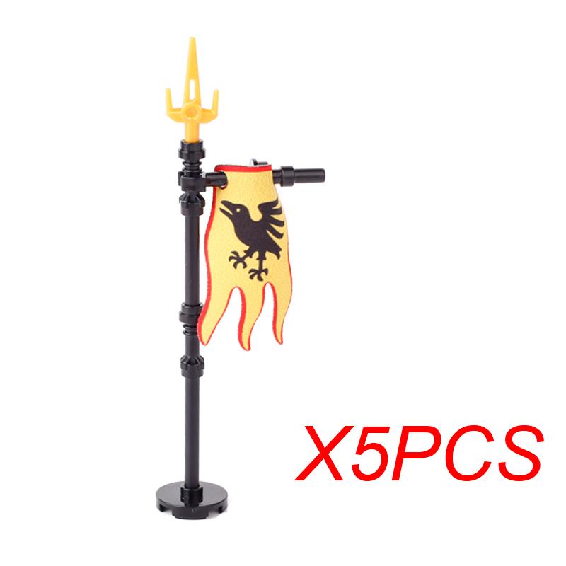 MOC Mittelalter Roter Löwe Schwarzer Adler Burg Soldat Ritter Pferd Reittier Baustein Militärfigur Weste Rüstung Fahne Spielzeug Geschenk