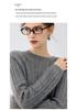 Women's Autumn/Winter Cable Knit Round Neck Pullover Sweater, Long Sleeve, 7-Gauge.