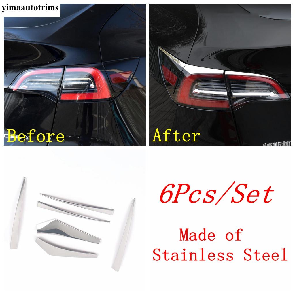 Front Rear Tail Bumper Fog Light Lamp Eyelid Eyebrow Strip Decor Cover Trim For Tesla Model Y  - 2024 Accessories Exterior