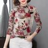 Women's Fashionable Semi-High Collar Printed Long-Sleeve Top - Age-Reducing and Warm Base Layer for Mid-Aged and Elderly