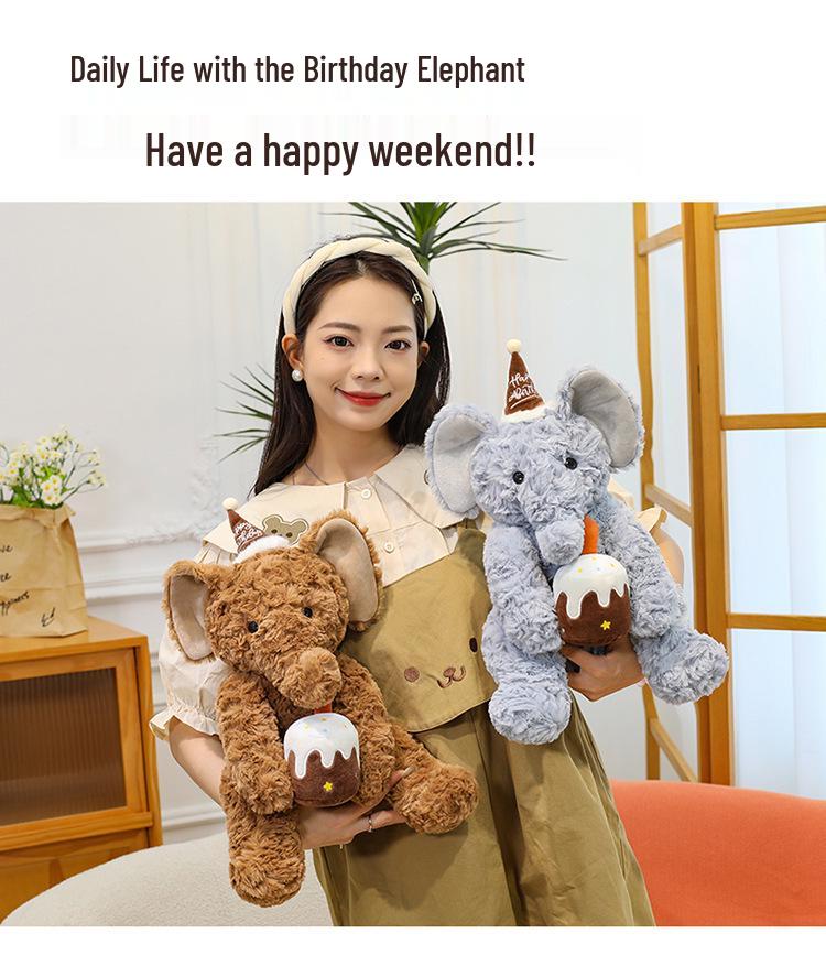 Cute Sitting Elephant Plush Toy Birthday Gift