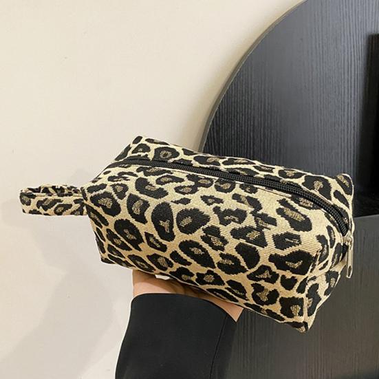 Cestovní kosmetická taška s potiskem leoparda a zebry, taštička na make-up se zipem na štětce na make-up, tužky, rtěnky