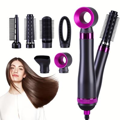 6 v 1 horúcovzdušná kefa vlasové doplnky na rýchle sušenie a styling, automatický kulmo-žehlička na vlasy, 3 nastaviteľné rýchlosti