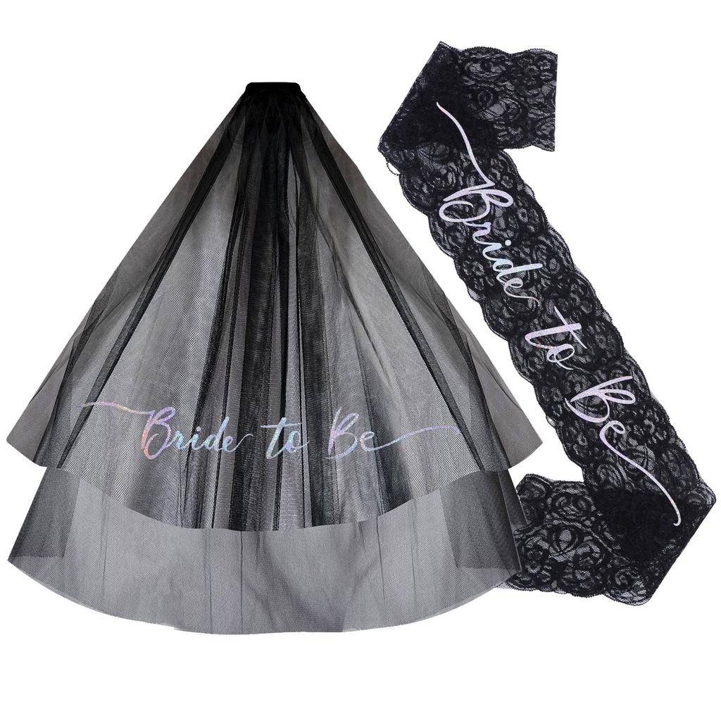 Hen Party Bride to Be Set Include Bride to Be Sash,Bridal Veil White for Bride Shower,Wedding,Bachelorette Party BRIDE Sash Set