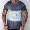 Men's 3D Printed T-shirt Round Neck Short Sleeved Artistic Lacquer Printed Short Sleeved Shirt