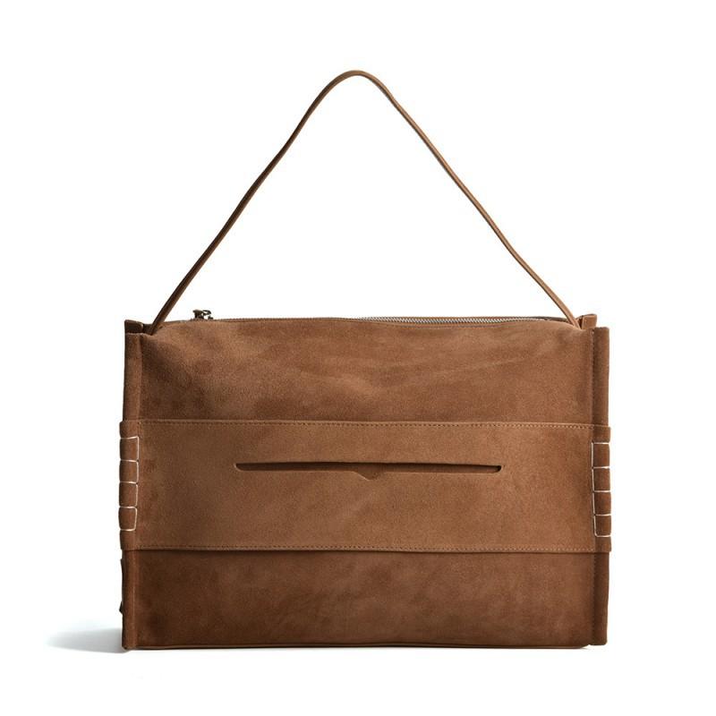 

High Quality Matte Leather Tote Bag With Temperament Versatile High-end Women Large Capacity Commuting Armpit 37x14x25cm коричневый