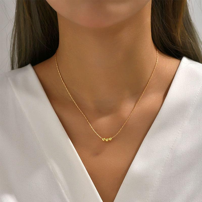 Stainless Steel Necklaces New Trend Gold Color Metal Charms Pendants Chains Fashion Necklace For Women