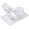 Silicone Nail Stamper French Nail Tips Double Head Transparent Jelly Stencil Template Seal Stamper Scraper For Fast Nails Tip Nail Polish Stamping